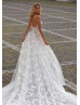 Ivory 3D Flowers Romantic Wedding Dress
